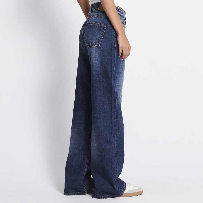 Low waist wide jeans "Anarchy" Midnight Blue